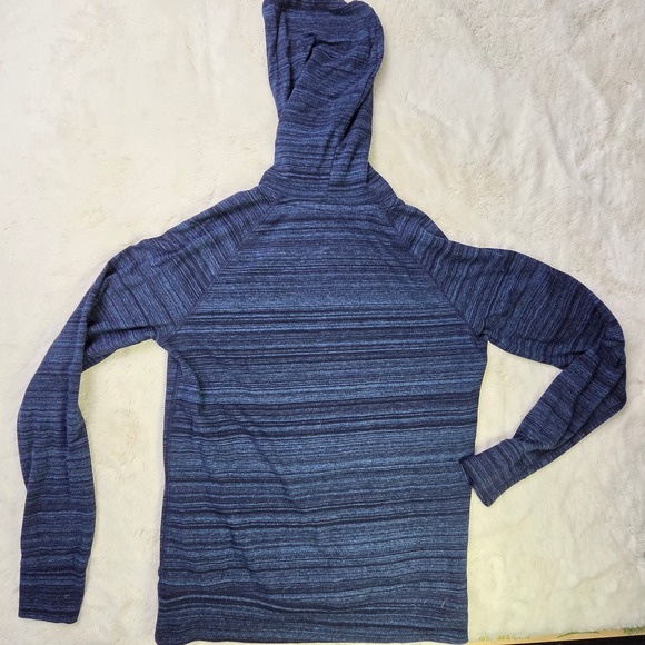 American Eagle Outfitters Seriously Soft Heathered Blue Striped Sleeve‎ Hoodie - Picture 3 of 14